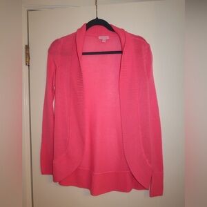 Lilly Pulitzer Coral Pink Open-Front Cardigan